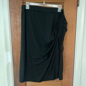 Black pencil skirt with adjustable slit
